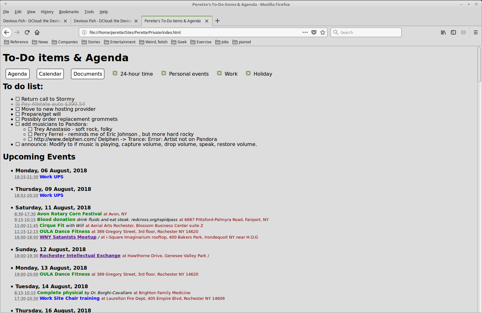 DCloud agenda view